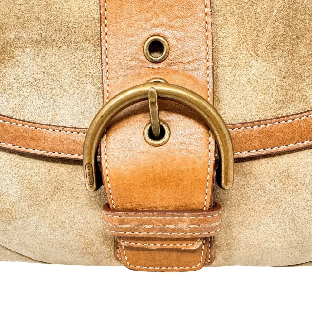 Coach Soho Top Handle Satchel Tan Suede Limited Edition 2005 Vintage 9672‎